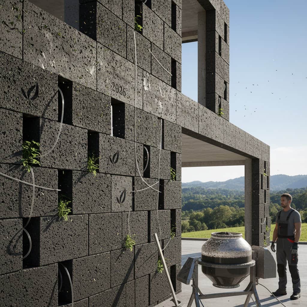 Image for Biochar Concrete Traps Carbon to Build Greener Homes