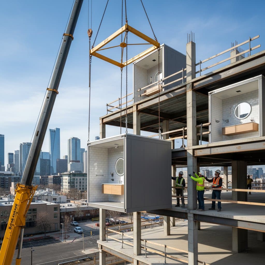 Featured image for Prefab Bathroom Pods Cut 3 Weeks Off Construction