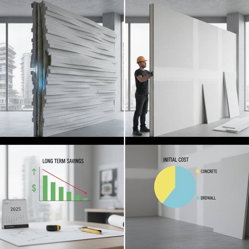 Featured image for 3D Concrete Walls vs Drywall: Which Saves Money Long Term