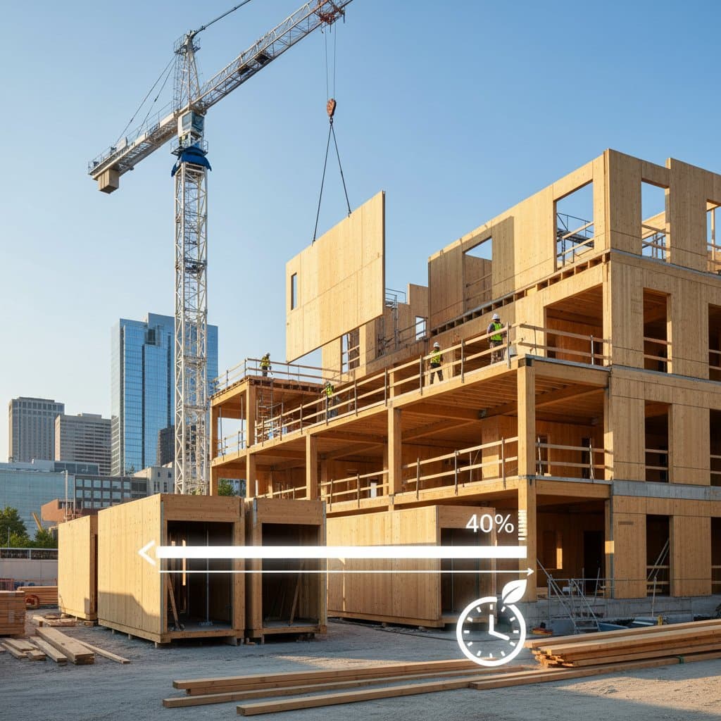 Featured image for Mass Timber Cuts Construction Time by 40%