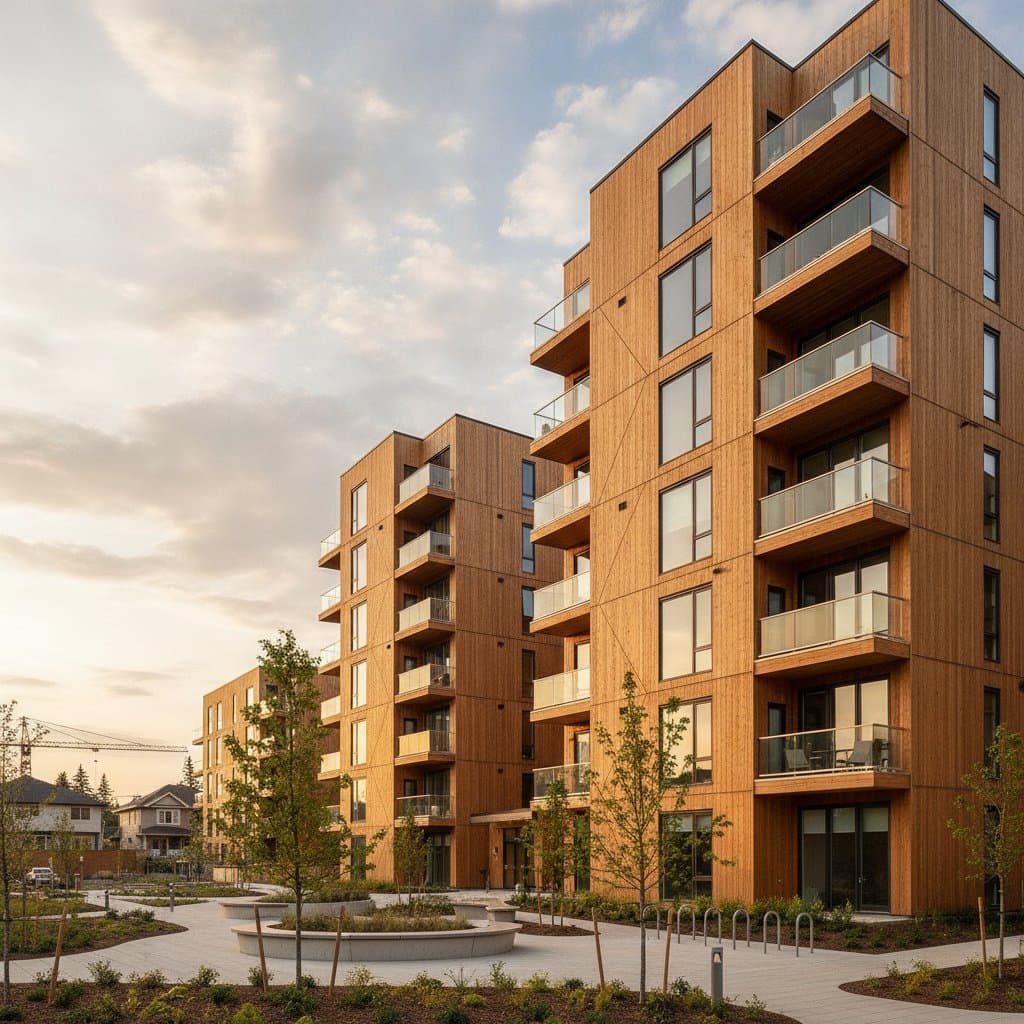 Featured image for CLT Brings Warm, Fast-Build High-Rises to Suburbs