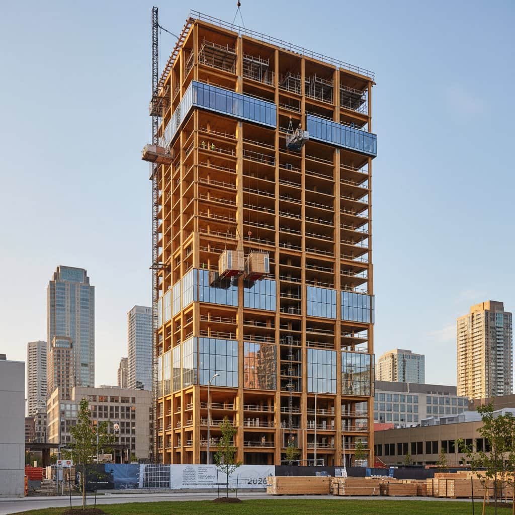 Featured image for New Codes Allow Mass Timber Buildings Up to 18 Stories